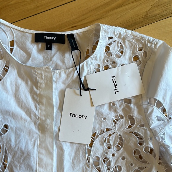 Top Sans Manches Theory En Coton - Taille S - Blanc - Ceinture Nouée - Neuf Avec étiquettes (valeur $265)